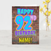 92e verjaardag - Leuk, door graffiti geïnspireerd  Kaart (Gele Bloem)