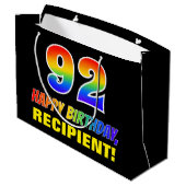 92e verjaardag: Vet, Vun, Eenvoudig, Regenboog 92 Groot Cadeauzakje (Achterkant Gekanteld)
