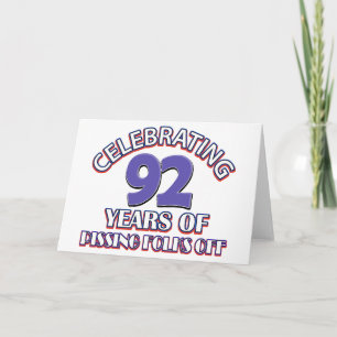 92ste verjaardag design kaart