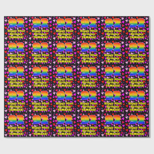 92ste verjaardag: Loving Hearts-patroon, Regenboog Cadeaupapier