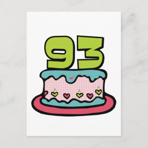 93 jaar oude Birthday Cake Briefkaart