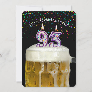 93e anniversaire Candle Party Invitation