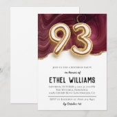 93e anniversaire de fête Invitation (Devant / Derrière)