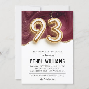 93e anniversaire de fête Invitation