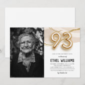 93e anniversaire de fête Invitation (Devant / Derrière)