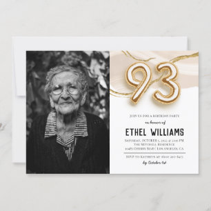 93e anniversaire de fête Invitation