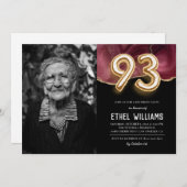 93e anniversaire de fête Invitation (Devant / Derrière)