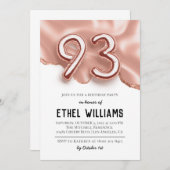 93e anniversaire de fête Invitation (Devant / Derrière)