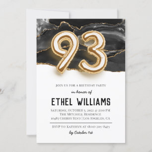 93e anniversaire de fête Invitation