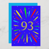 93e anniversaire de fête Invitation Explosion (Devant / Derrière)