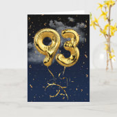 93e Anniversaire Gold Mylar Balloon et carte Confe (Fleur jaune)