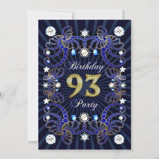 93e anniversaire invitation de fête avec des masse (Devant)