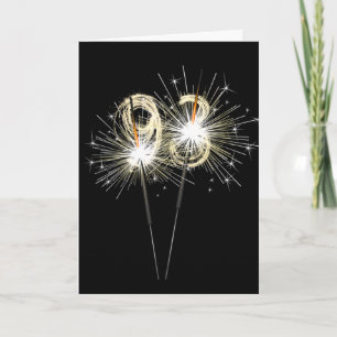 93e anniversaire Sparklers sur carte noire