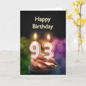 93e carte d'anniversaire avec bougies (Fleur jaune)