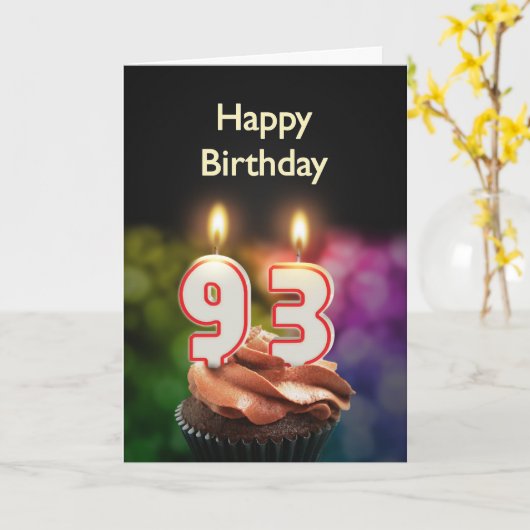 93e carte d'anniversaire avec bougies (Fleur jaune)