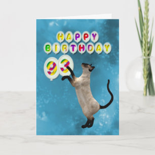 93e carte d'anniversaire avec chats siamois