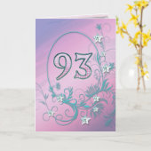 93e carte d'anniversaire avec étoiles au diamant (Fleur jaune)