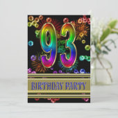 93e fête d'anniversaire Invitation avec bulles (Debout devant)