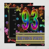 93e fête d'anniversaire Invitation avec bulles (Devant / Derrière)