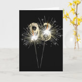 93e jaarsparklers op zwarte Kaart (Gele Bloem)
