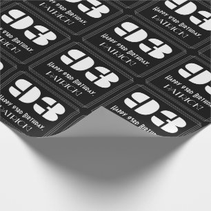 93e verjaardag: Art Deco Geïnspireerde look "93" & Cadeaupapier