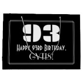 93e verjaardag ~ Art Deco Geïnspireerde look "93" Groot Cadeauzakje (Achterkant)