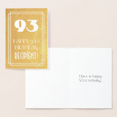 93e verjaardag ~ Art Deco Style "93" & aangepaste  Folie Kaarten (Display)