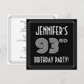 93e verjaardag: Art Deco Style met aangepaste naam Kaart (Voorkant / Achterkant)