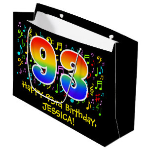 93e verjaardag - Colorful Music Symbols, Rainbow 9 Groot Cadeauzakje