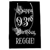 93e verjaardag: Fancy, elegant script + aangepaste Medium Cadeauzakje (Voorkant)