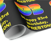 93e verjaardag: Fun, kleurrijke regenboog geïnspir Cadeaupapier (Rol Hoek)