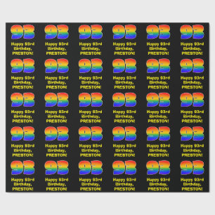 93e verjaardag: Fun, kleurrijke regenboog geïnspir Cadeaupapier