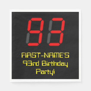93e verjaardag: Red Digital Clock Style "93" + naa Servet