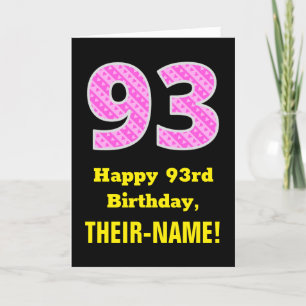 93e Verjaardag: Roze Strepen en Hartjes "93" + Naa Kaart