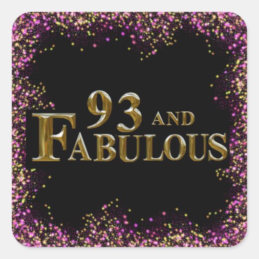 93e verjaardag vierkante sticker (Voorkant)