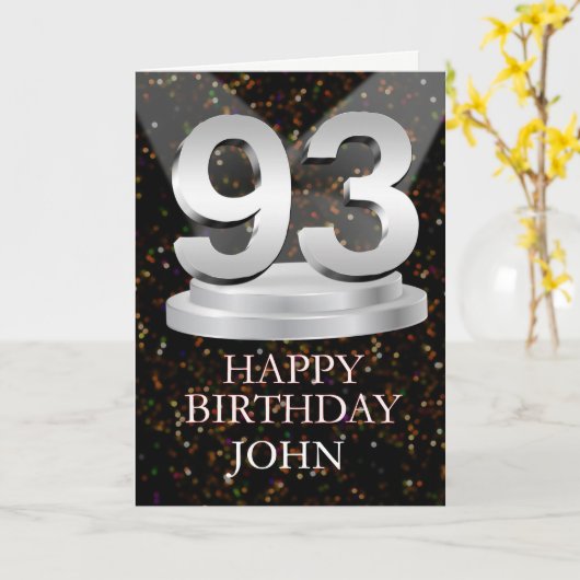 93rd Birthday Spotlights Voeg een naam toe Kaart (Gele Bloem)