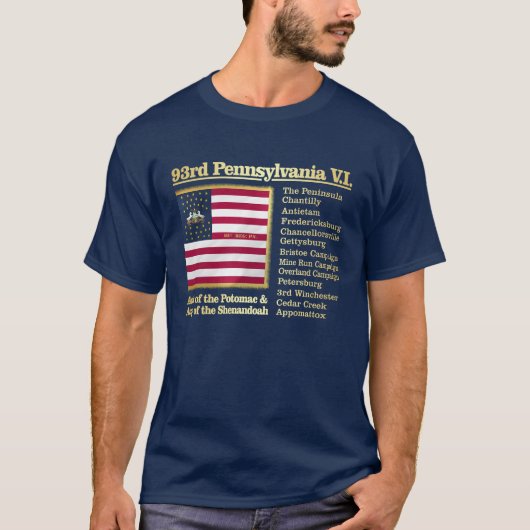 93rd Pennsylvania Volunteer Infantry (BH) T-shirt (Voorkant)