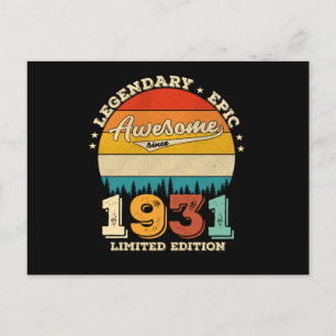 94 Jaar Oude Retro Geweldig 94e Verjaardagscadeau Briefkaart