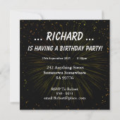 94e anniversaire invitation avec feu d'artifice (Dos)