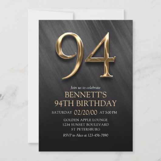 94e Invitation d'anniversaire (Devant)