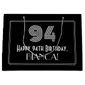 94e verjaardag — Art Deco Geïnspireerde look "94" Groot Cadeauzakje (Voorkant)