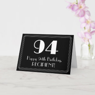 94e verjaardag ~ Art Deco Geïnspireerde look "94", Kaart