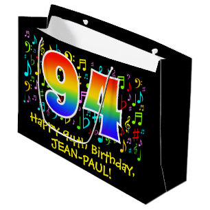 94e verjaardag - Colorful Music Symbols, Rainbow 9 Groot Cadeauzakje