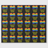 94e verjaardag: Fun, kleurrijke regenboog geïnspir Cadeaupapier (Vlak)