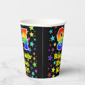 94e verjaardag: Fun Stars Pattern en Rainbow 94 Papieren Bekers (Rechts)