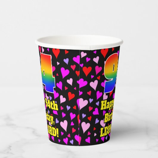 94e verjaardag: Het liefhebbende Kunstpatroon, Reg Papieren Bekers (Rechts)