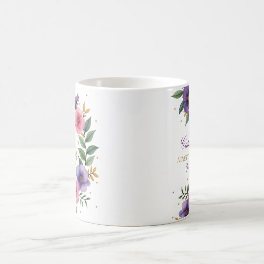 94e verjaardag Mok - Bloemenkrans met gouden numme (Center)