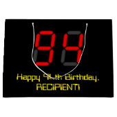 94e verjaardag: Red Digital Clock Style "94" + naa Groot Cadeauzakje (Voorkant)