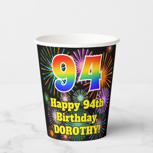 94e verjaardag: Vuurwapenpatroon van de vlinder + Papieren Bekers (Achterkant)