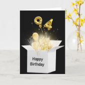 94e vogelballon in witte doos kaart (Gele Bloem)